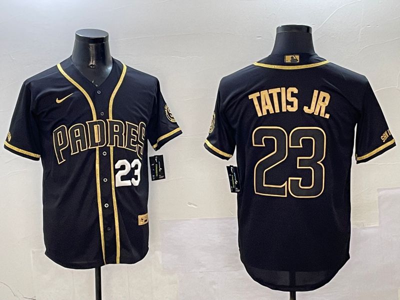 Men San Diego Padres #23 Tatis jr Black Gold Game 2025 Nike MLB Jersey style 5